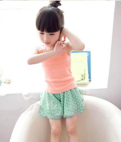 Girls Lace   Camisoles & Tanks kids  tops size 100 -140cm 1color=5pcs