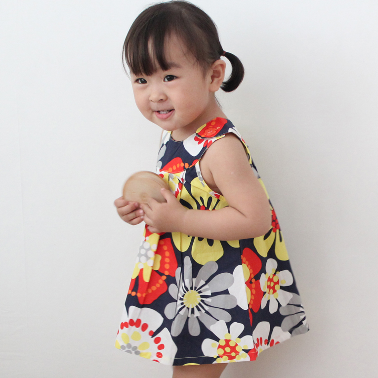 Girls summer clothing child baby big flower suspender skirt shirt doll tank dress