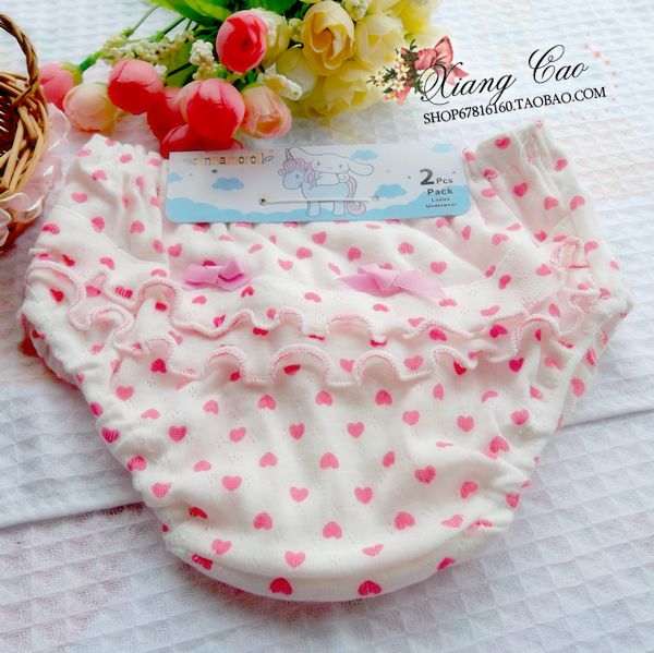 Girls underwear 100% cotton child panties girs briefs lace decoration bread pants little princess underwear