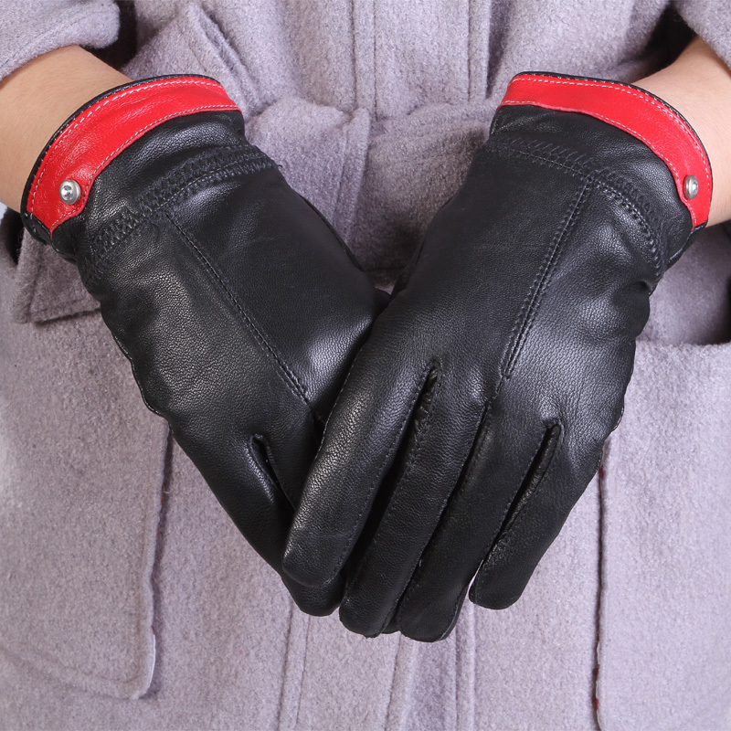 Glady autumn and winter genuine leather quality thermal gloves fashion winter women's sheepskin leather gloves