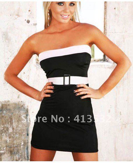 Glamourous Strapless Club Dress Micro Mini Dress-56132