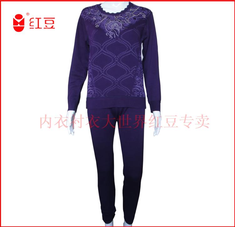 Globalsources women's Women plus velvet thickening thermal underwear colorful casual thermal flowers set flower-shaped