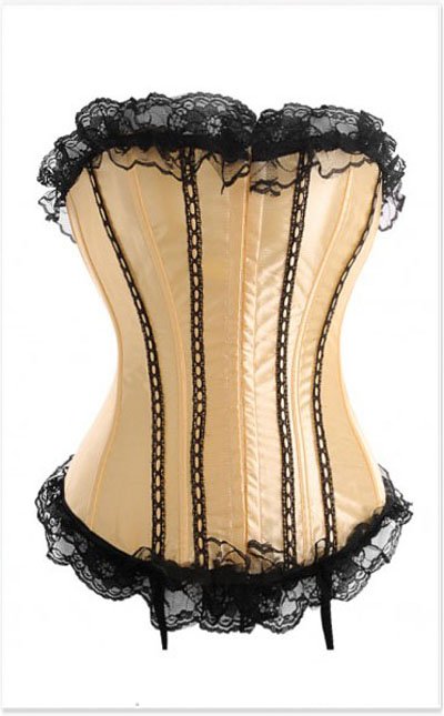 Glod and black flower fashion overbust corset - Free shipping - qm036glod