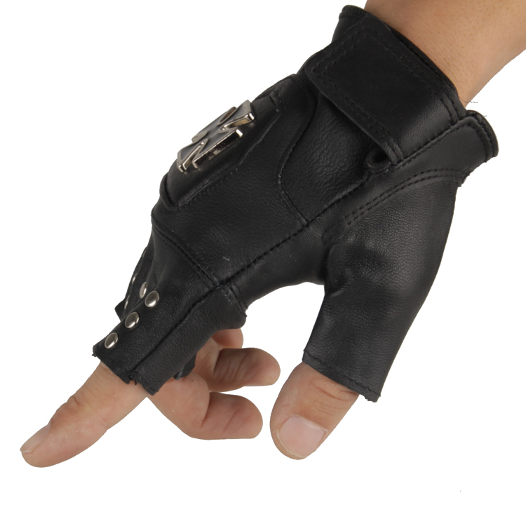 Gloves genuine leather sheepskin punk rivet gloves non-mainstream gloves male gloves