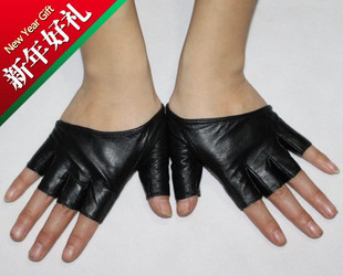 Gloves leather gulps half semi-finger gloves