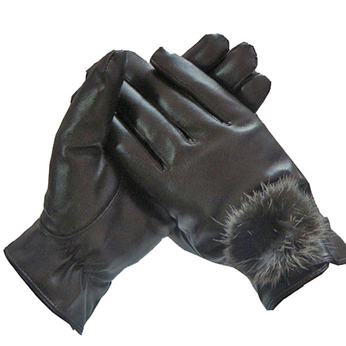 Gloves New Year Gift PU women's winter thermal fashion Women full finger  fur leather  Free Shipping