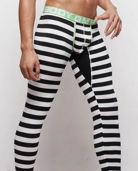 Gmw male trousers modal colorful stripe male long johns warm pants cotton wool pants