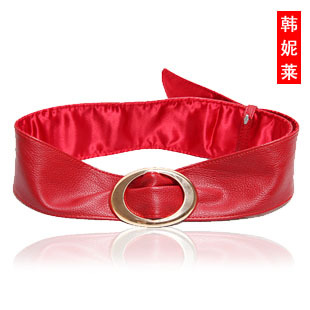 Gold buckle soft leather wide belt women's all-match women's decoration wide cummerbund fashion wide strap p060