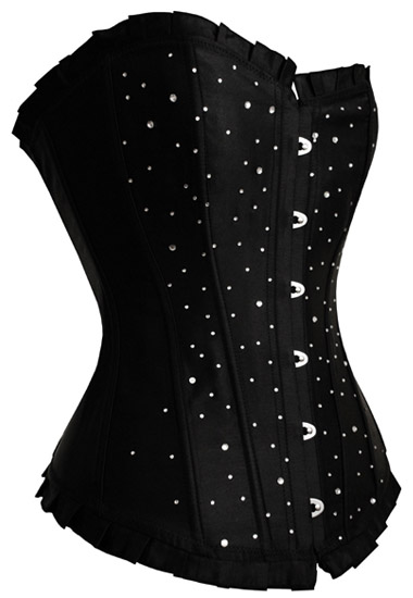 Gothic slimming royal corset vest satin rhinestones steel buckle tiebelt body shaping underwear