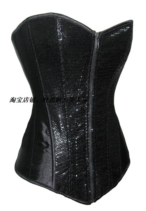 Goths shapewear zipper paillette basic underwear tight vest women's underwear 8972