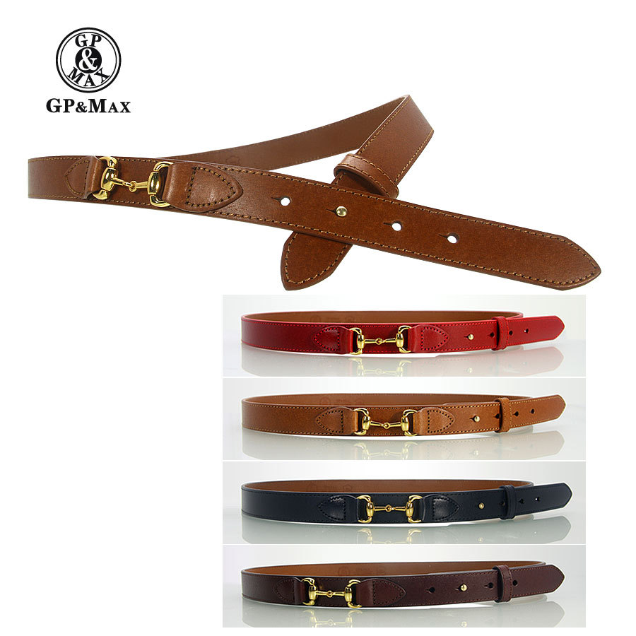 Gpmax women's cowhide strap female gold plated pin buckle calf skin genuine leather belt female women's belt