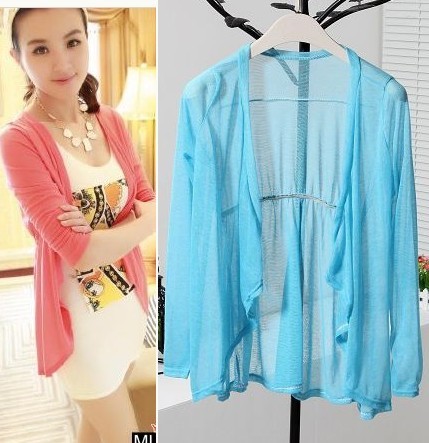 gracefulness no button irregular ultra-thin sun shirt air conditioning shirt all-match bright color cape outerwear -wtx