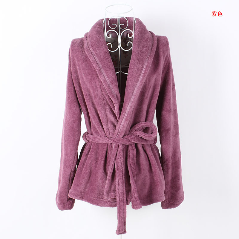 Granaries - 2012 women's super soft coral fleece chromophous short design bathrobe robe s2709-l18