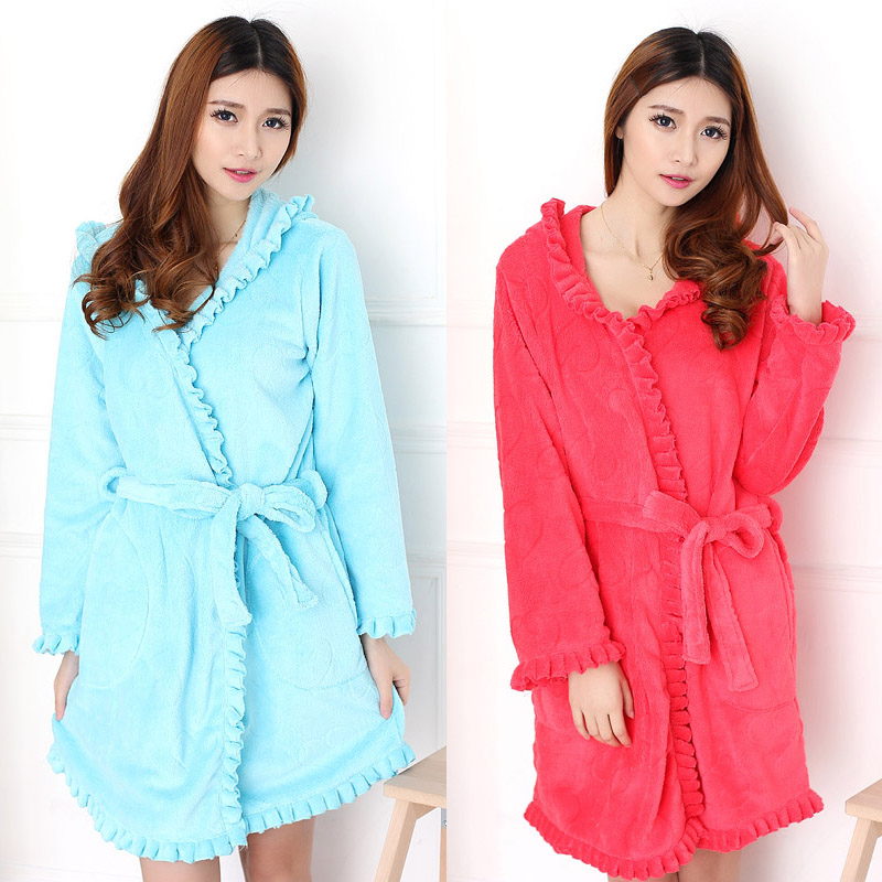 Granaries women's super soft coral fleece robe bathrobes s2915-j18