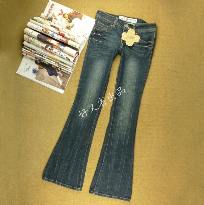 Grane2012 new arrival female retro finishing scratches loudspeakers jeans plus size available