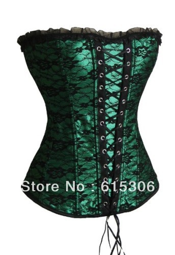 Green overbust Gothic Corset body shaper Free shipping - 7006 Green