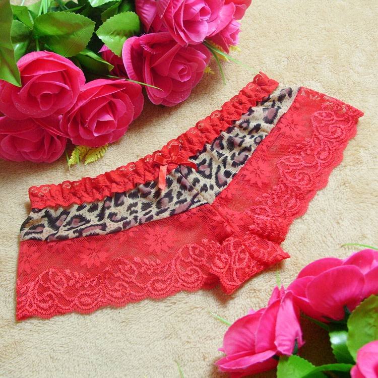 guaranteed quality/sexy underwear/transparent/lace leopard grain boxers pants/wholesale/free shipping