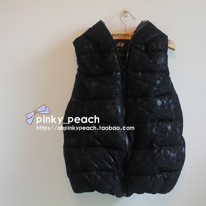 H&m thermal paillette lace bread vest wadded jacket cotton-padded jacket