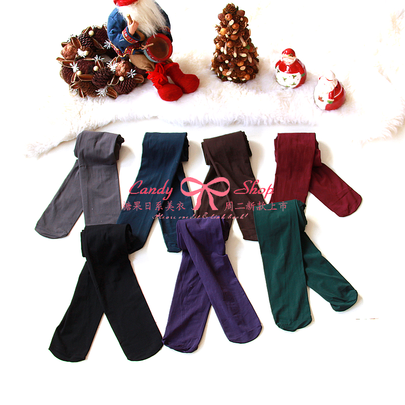 H10004 autumn new arrival solid color stovepipe all-match basic pantyhose 7