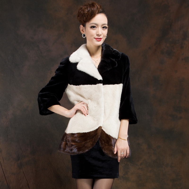 H3 h marten overcoat Women 2012 suit collar mink fur coat