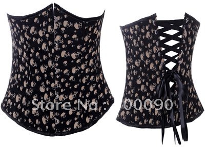 *** halloween costume corset Y 6249 chapper bustier in cotton + panty ( size s-2xl ) ---black color, belle object