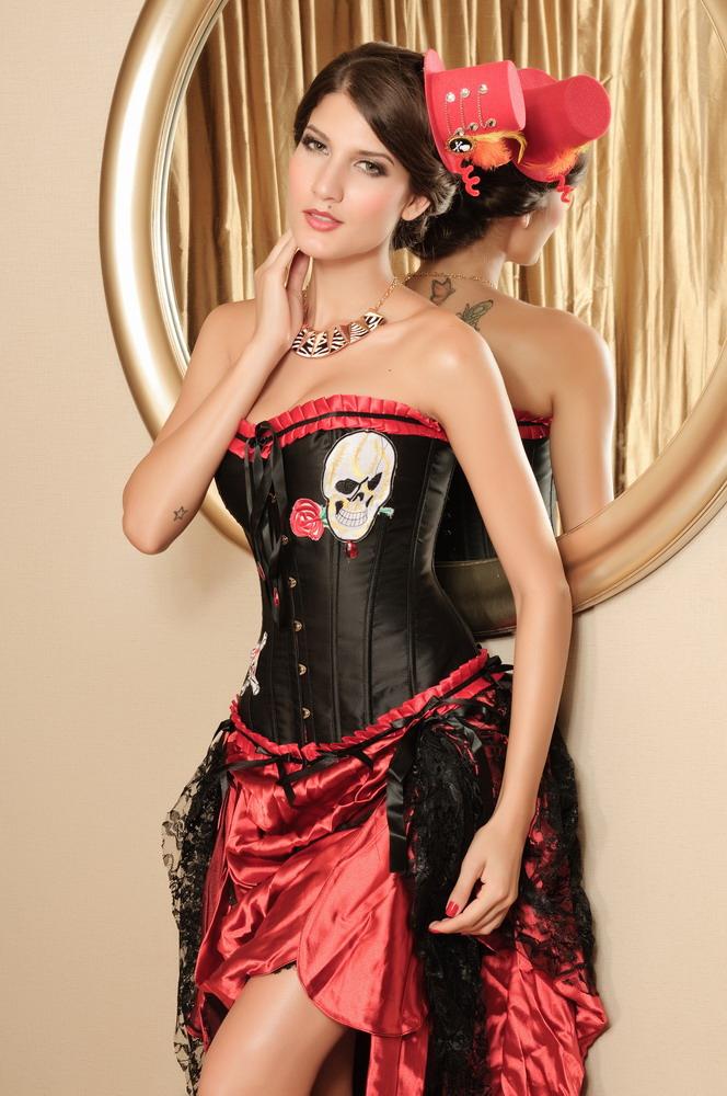 Halloween pleated skull slim push up shapewear straitest 5255