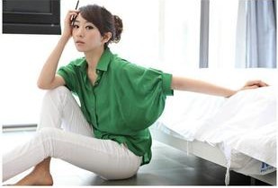 Han edition 2013 summer wear new dress three colors bat sleeve loose shirt with short sleeves free shipping A52