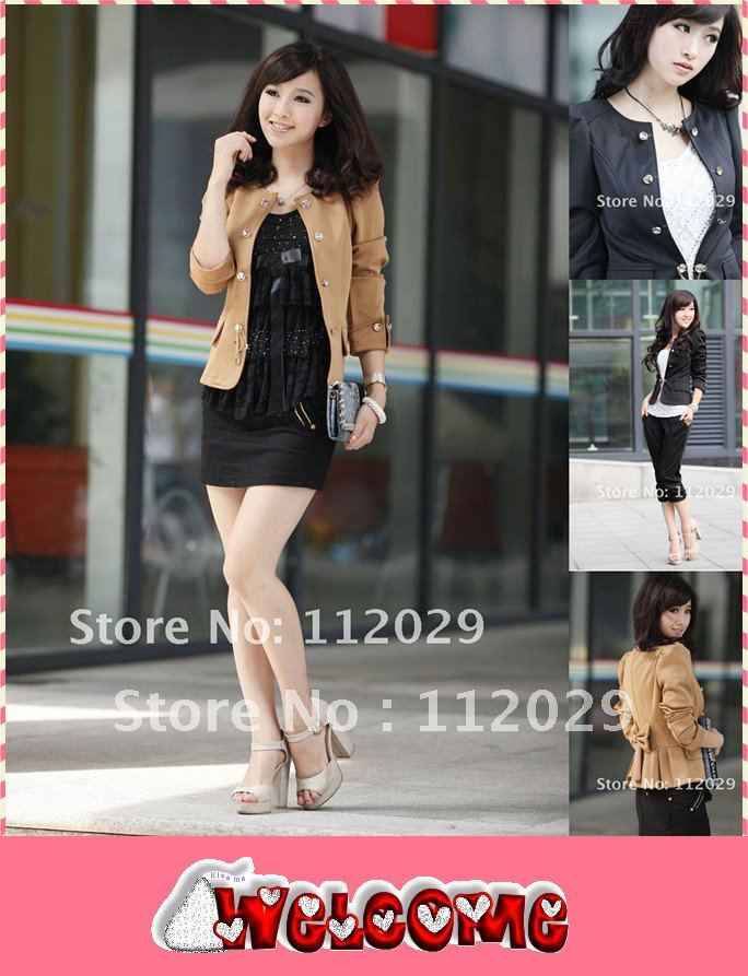 Han Edition Dress Quality Goods OL Temperament Wet Person Style Short Coat Two Color