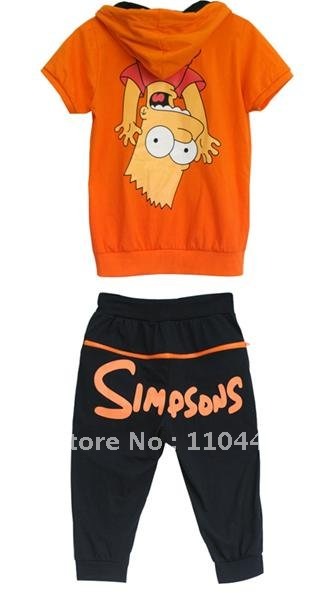 Han edition new leisure trend cartoon even cap short sleeve + pants in the women's suits