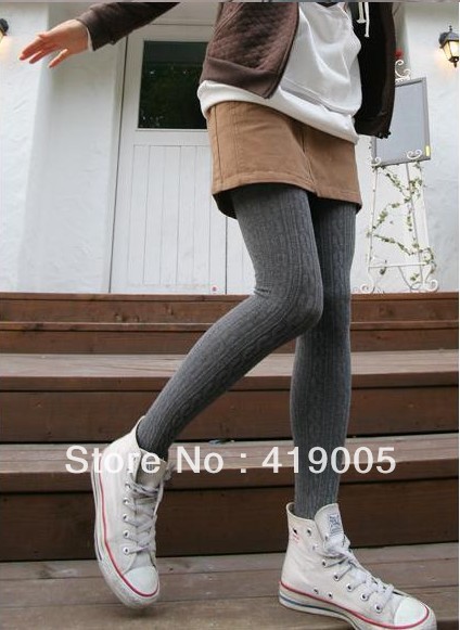 Han edition personality knitting to thicken the rib twist pantyhose wholesale free shipping