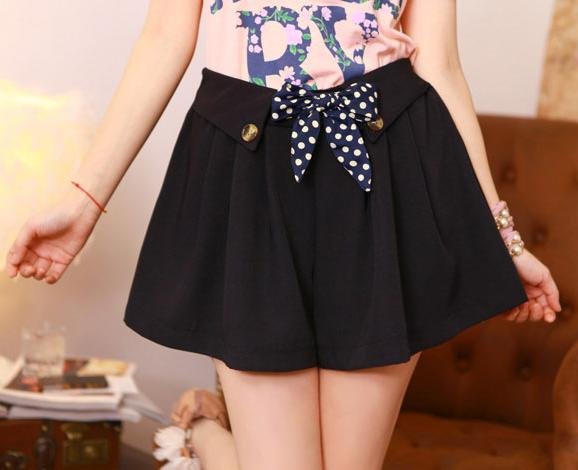 Han edition wind restoring ancient ways leisure candy colors tall waist shorts loose hot pants skirts pants big yards