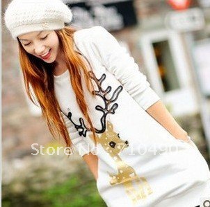 Han edition women's lovely dress thick clothes sika deer leisure who female coat