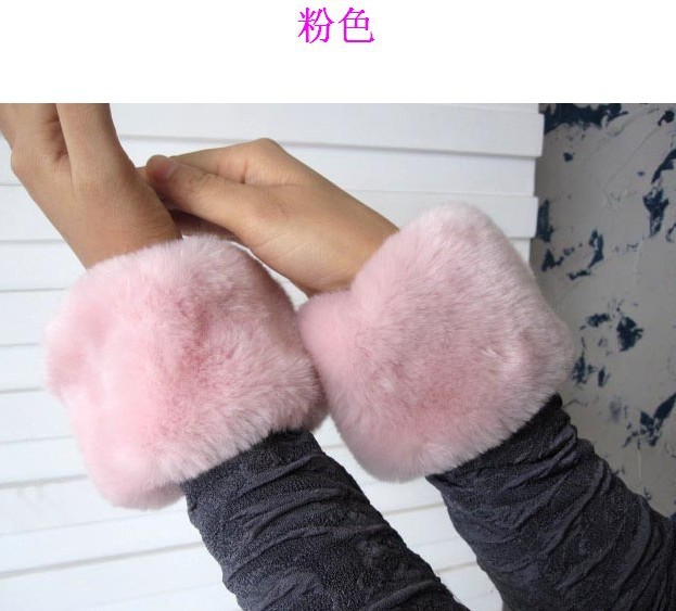 Hand ring nursing a wrist sets of warm imitation rabbit fur wrist cuffs sets