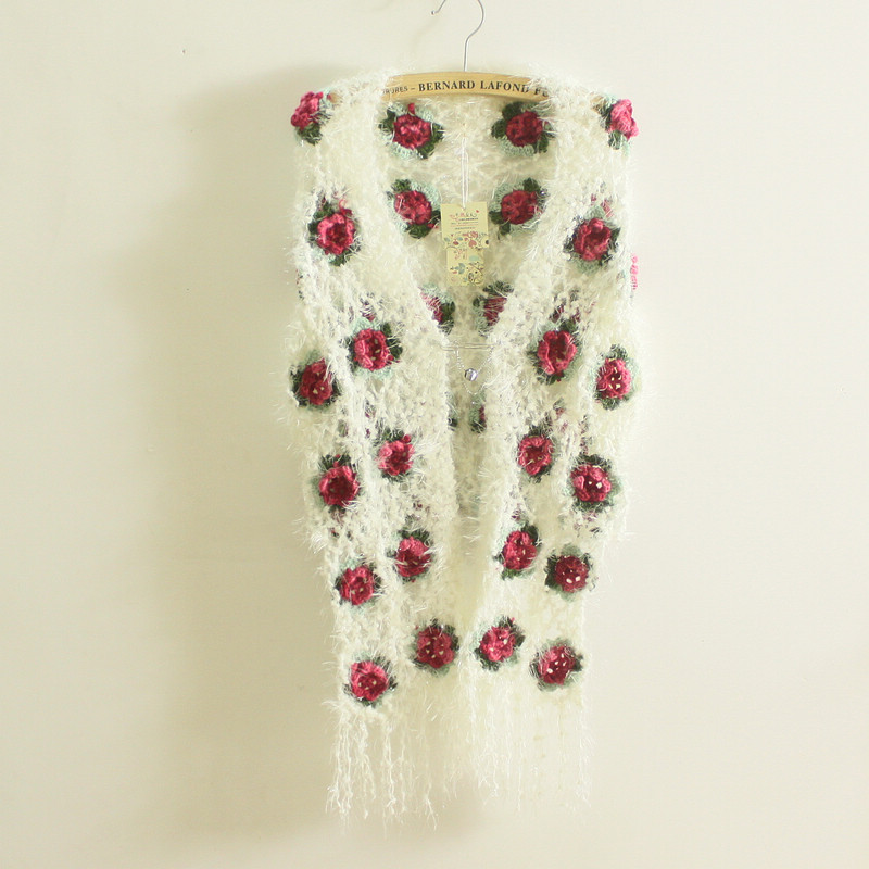 Handmade rose 2013 3d stereo handmade liangsi cutout cardigan vest SS26