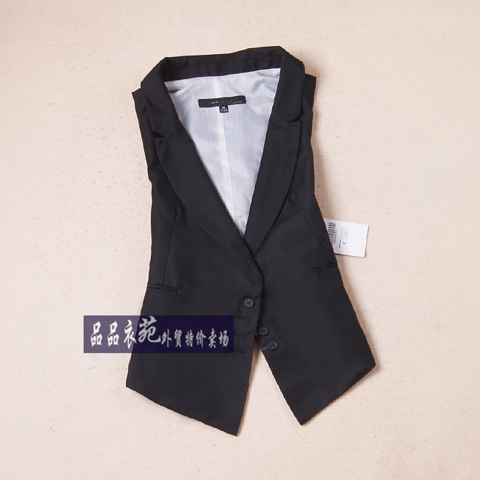 Handsome all-match slim suit small vest small vest women's black