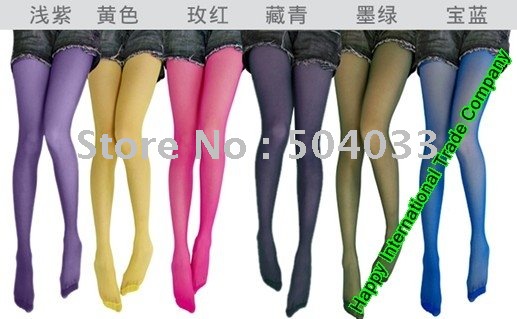 Happy International Trade Company Colorful candy color Core color silk stockings pantyhose sense