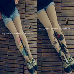 HARAJUKU MICKEY donald duck ultra-thin transparent incarcerators pantyhose socks fashion stockings