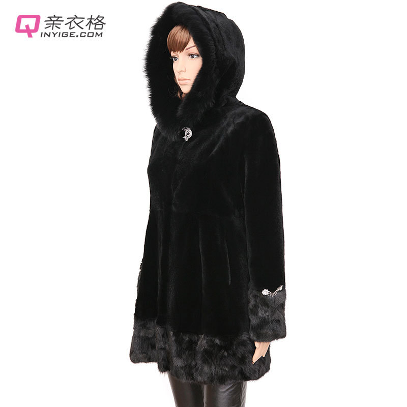 Hat fox fur rex rabbit velvet mink overcoat 2012 female fur medium-long outerwear