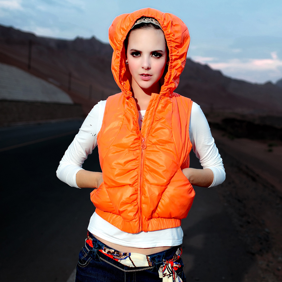 Hehehei2012 winter casual hooded down coat short design vest - white duck down women's