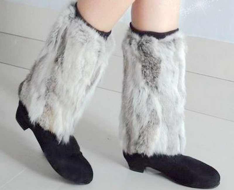 Height 20cm Genuine Rabbit  Fur leg warmers  Winter new style! ,boot accessories,foot cover Rabbit  Fur socks,shoes covers,fur