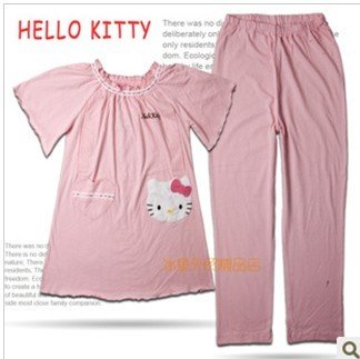 HELLO KITTY home Maternity breastfeeding installed feeding clothes suit long paragraph short-sleeved + trousers