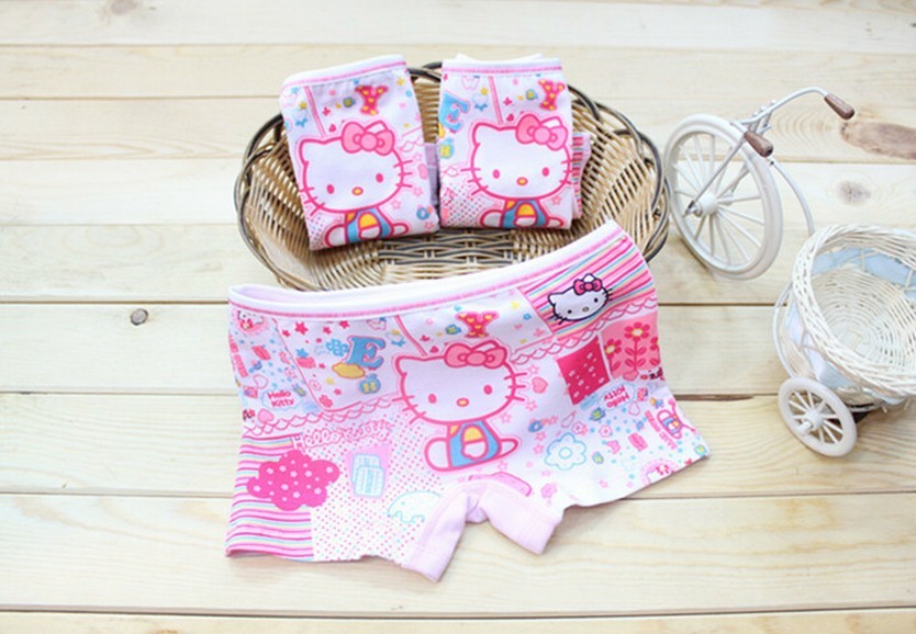 Hellokitty print 100% cotton female child panties