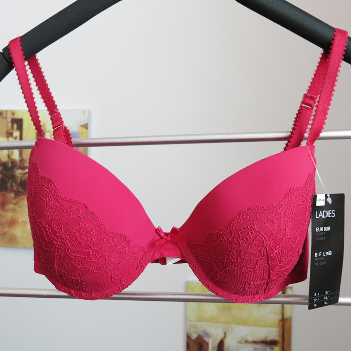 Hema g-j thin cup black rose lace bra