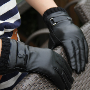 HENG YUAN XIANG women's pure sheepskin genuine leather gloves winter cold-proof thermal lovely yarn thickening gloves