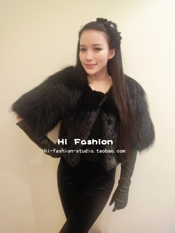 Hi fashion limited edition ! high quality mink fox fur short jacket