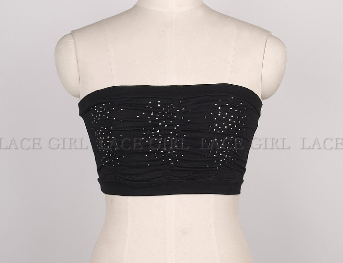 High-elastic rhinestone tube top basic tube top anti emptied underwear t13