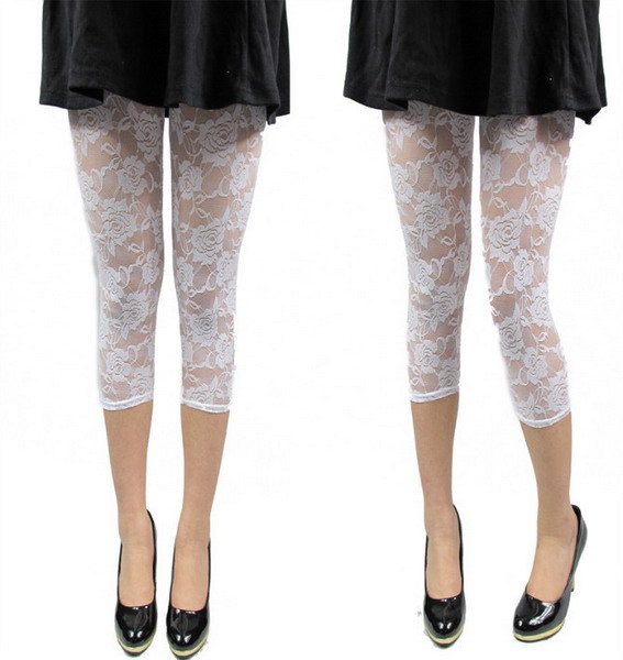 High elasticity of imported lace retro transparent three-dimensional roses lace pant base