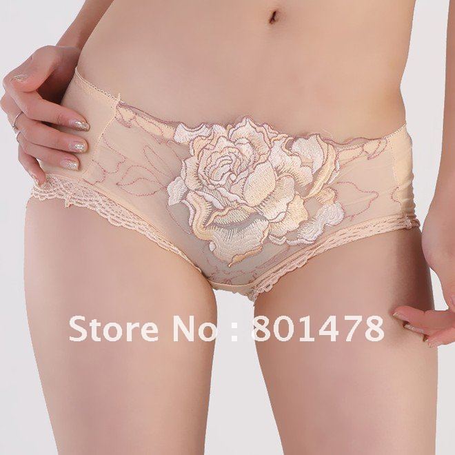 High-end rose embroidery sexy lace bamboo fiber underwear for women 85