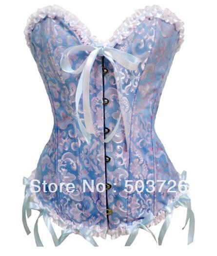 High Fashion Satin Boned Lace up Back Corset Hot Sale Sexy Lingerie Top Printing Bustier With Matching Thong