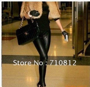 High-grade imitation mink velvet double warmth nine points thickening Leggings imitation leather pants, boots, pants